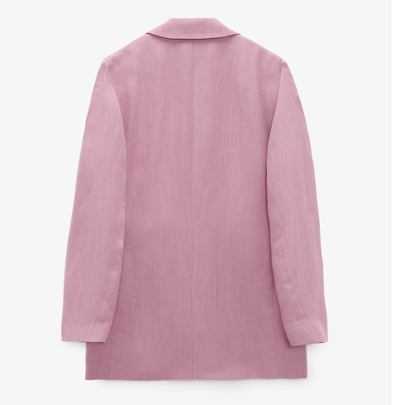 M ZARA Linen Blend Blazer Pink - Picture 10 of 12